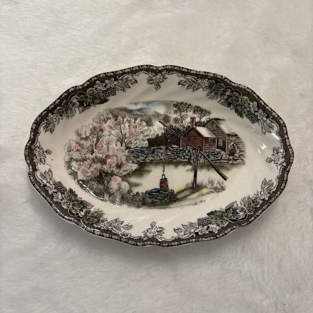 Johnson Bros Friendly Village Gravy Boat Plate Small Dish Made In England